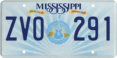 MS license plate ZVO291
