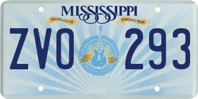 MS license plate ZVO293