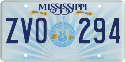 MS license plate ZVO294