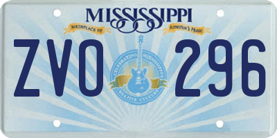 MS license plate ZVO296