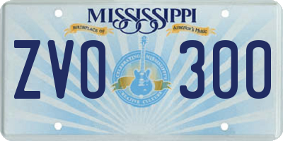 MS license plate ZVO300