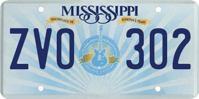 MS license plate ZVO302