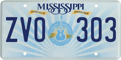 MS license plate ZVO303