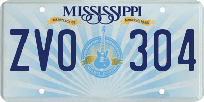 MS license plate ZVO304