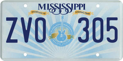 MS license plate ZVO305