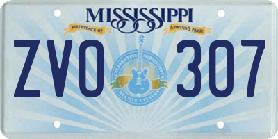MS license plate ZVO307