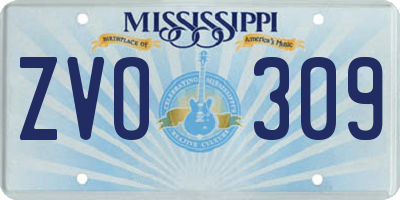 MS license plate ZVO309