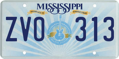 MS license plate ZVO313