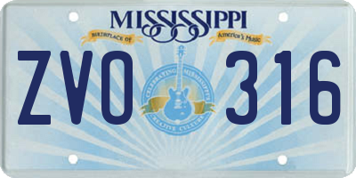 MS license plate ZVO316