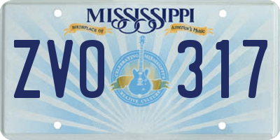 MS license plate ZVO317