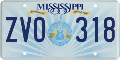 MS license plate ZVO318