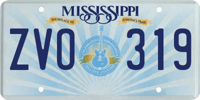 MS license plate ZVO319