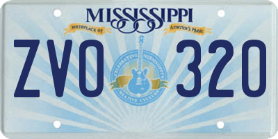 MS license plate ZVO320