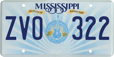 MS license plate ZVO322