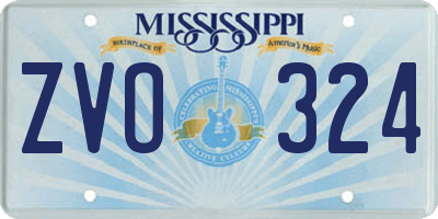 MS license plate ZVO324
