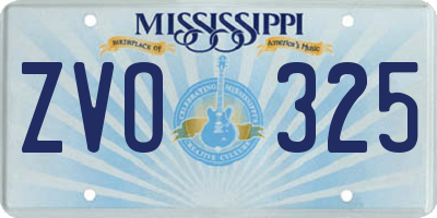 MS license plate ZVO325