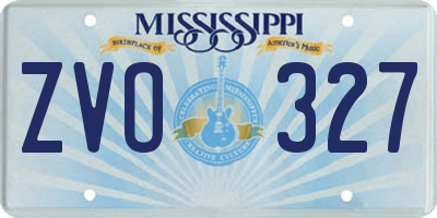 MS license plate ZVO327