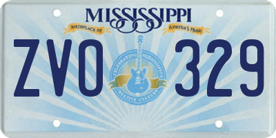 MS license plate ZVO329