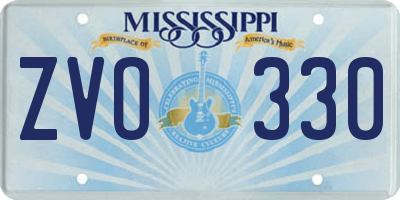 MS license plate ZVO330