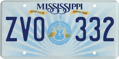 MS license plate ZVO332