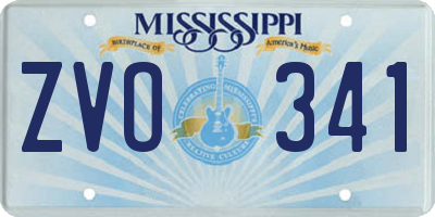 MS license plate ZVO341