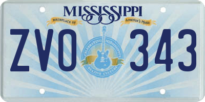 MS license plate ZVO343