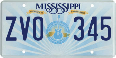 MS license plate ZVO345