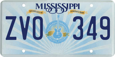MS license plate ZVO349