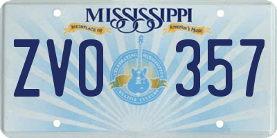 MS license plate ZVO357