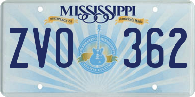 MS license plate ZVO362