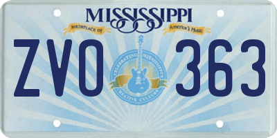 MS license plate ZVO363