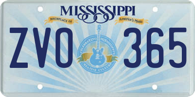 MS license plate ZVO365