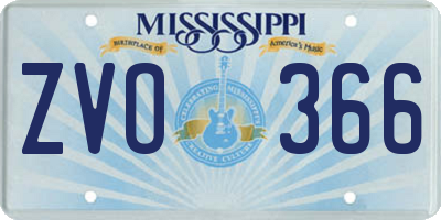 MS license plate ZVO366