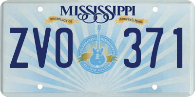MS license plate ZVO371
