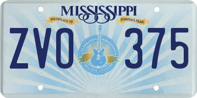 MS license plate ZVO375