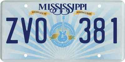 MS license plate ZVO381