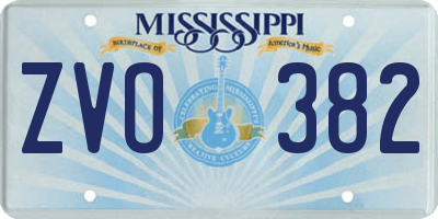 MS license plate ZVO382