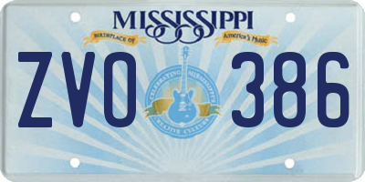 MS license plate ZVO386