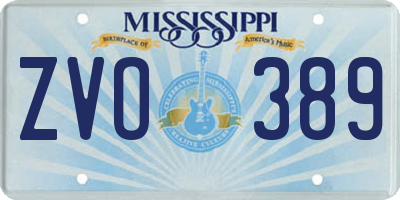 MS license plate ZVO389