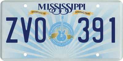 MS license plate ZVO391