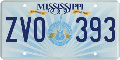 MS license plate ZVO393