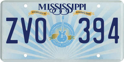 MS license plate ZVO394