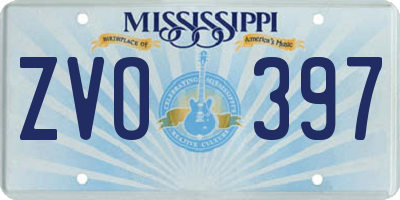 MS license plate ZVO397