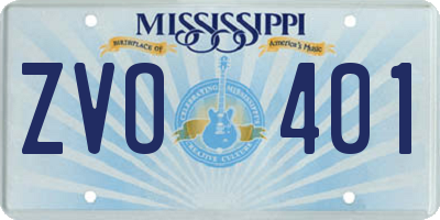 MS license plate ZVO401