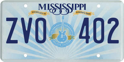 MS license plate ZVO402