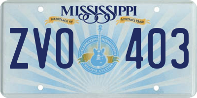 MS license plate ZVO403