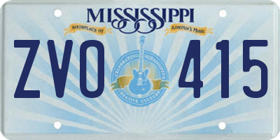 MS license plate ZVO415