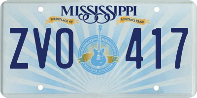 MS license plate ZVO417