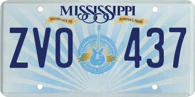 MS license plate ZVO437