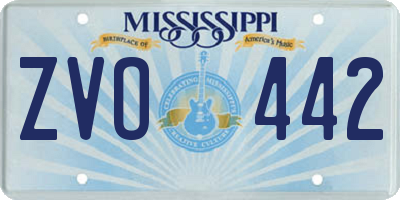 MS license plate ZVO442